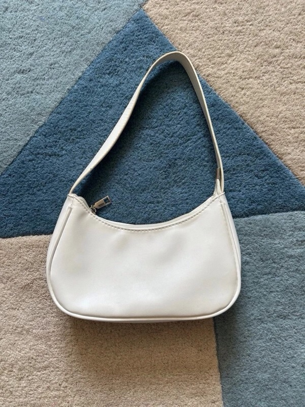 H&M White Minimalist Curved Shoulder Crossbody Bag